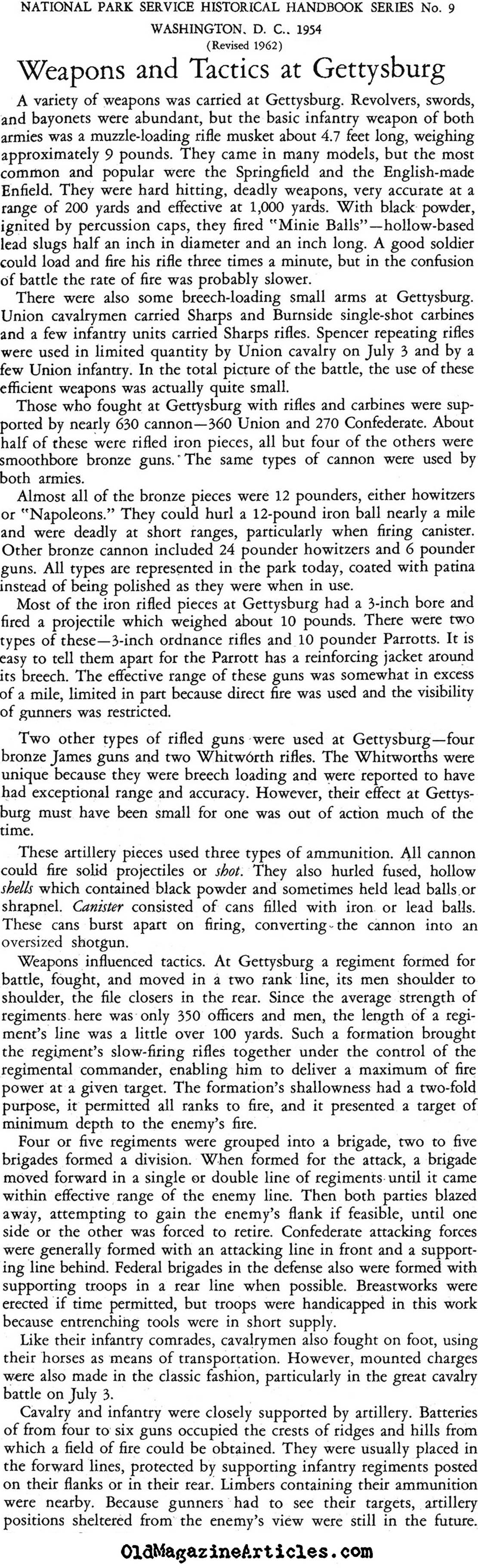 Weapons and Tactics at Gettysburg (National Park Service, 1954)